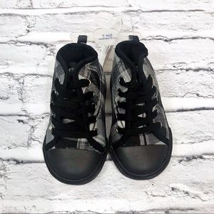 Wee Kids Plaid High Top Tennis Shoes Walking Stage